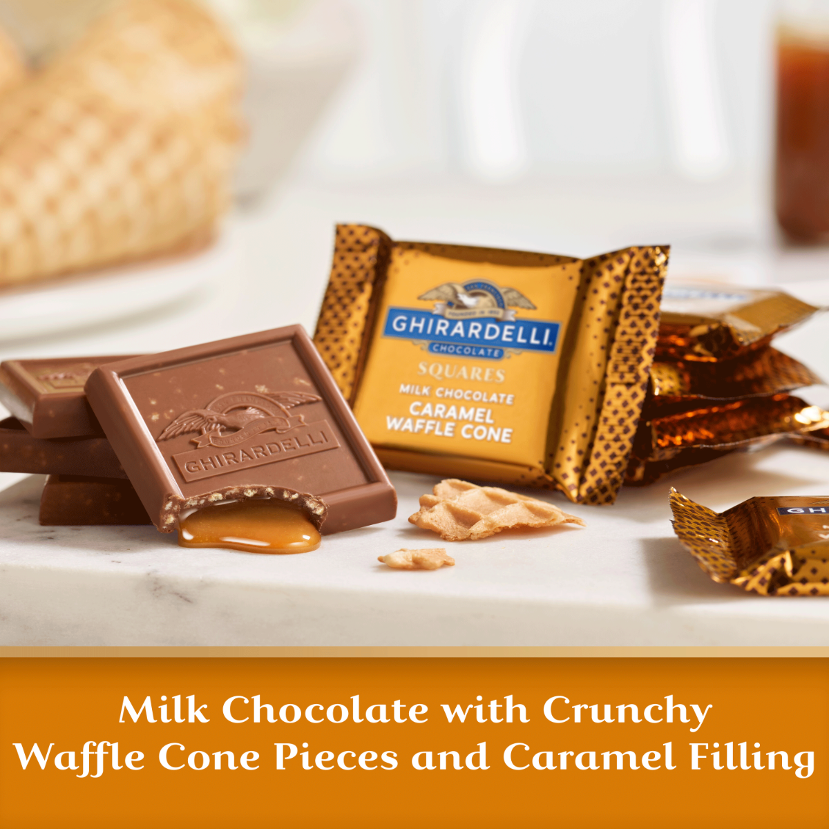 Milk Chocolate Caramel Waffle Cone SQUARES Case Pack (396 ct) - Image 3
