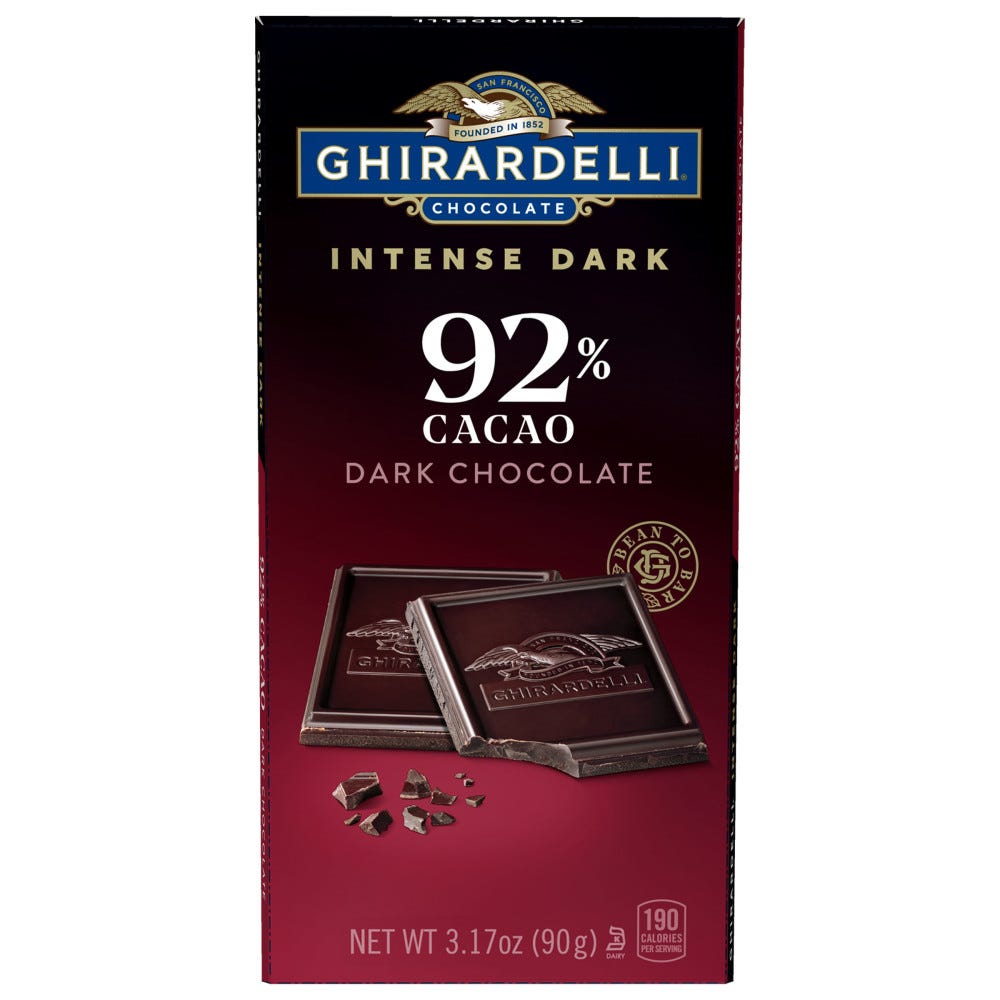 Alternative view of Intense Dark 92% Cacao Dark Chocolate Bar (Case of 12)