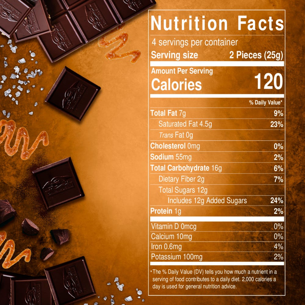Intense Dark Salted Caramel Dark Chocolate Bar (Case of 12) - Image 9