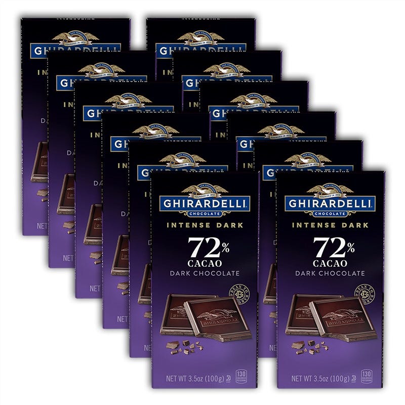 Alternative view of Intense Dark 72% Cacao Dark Chocolate Bar (Case of 12)