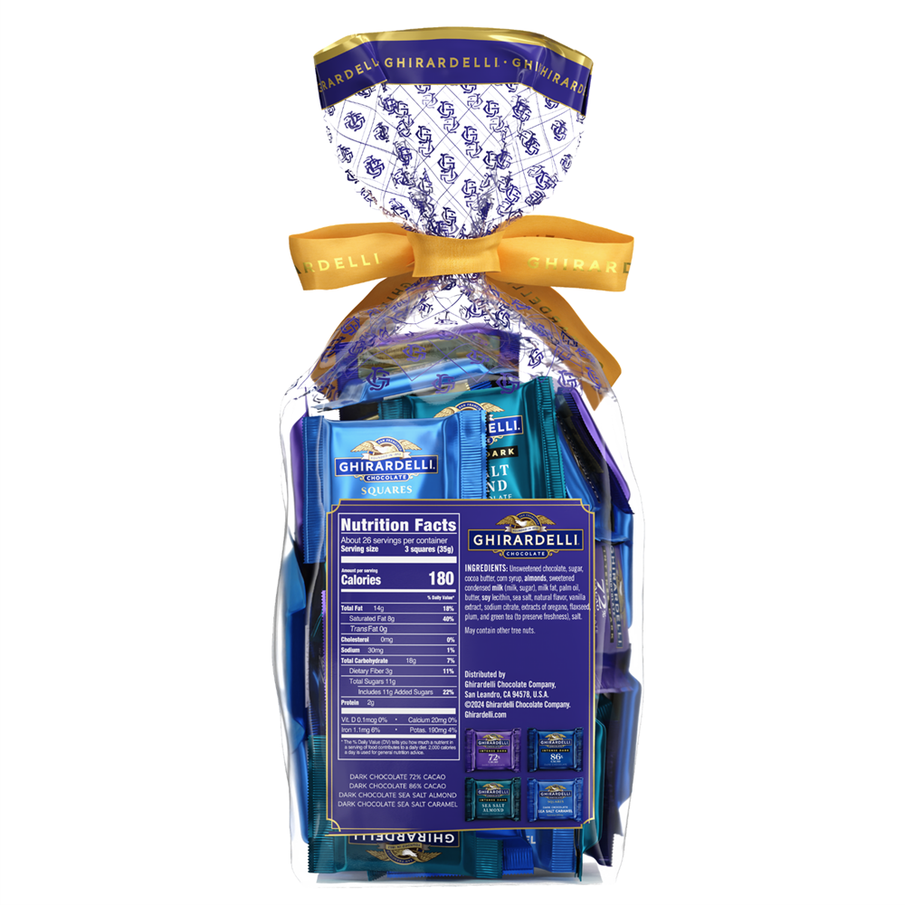 Alternative view of Dark Chocolate Assorted SQUARES Gift Bag 2lb