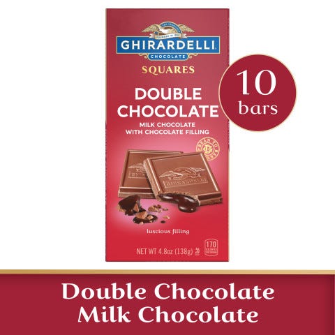 Alternative view of Double Chocolate Milk Chocolate Squares Bars with Chocolate Filling (case of 10)