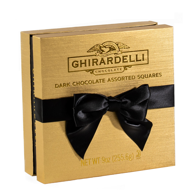 Intense Dark Chocolate Assorted Gold Gift Box 24 SQUARES