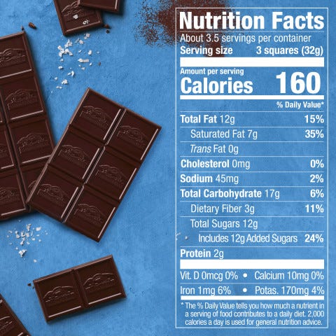 Intense Dark Sea Salt 60% Cacao Dark Chocolate Squares Medium Bag (Case of 6) - Image 5