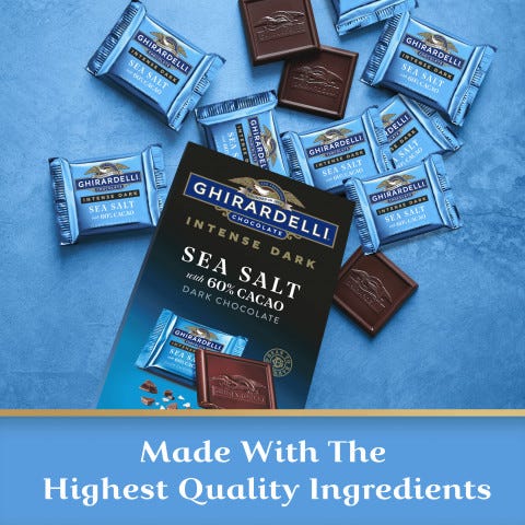 Alternative view of Intense Dark Sea Salt 60% Cacao Dark Chocolate Squares Medium Bag (Case of 6)