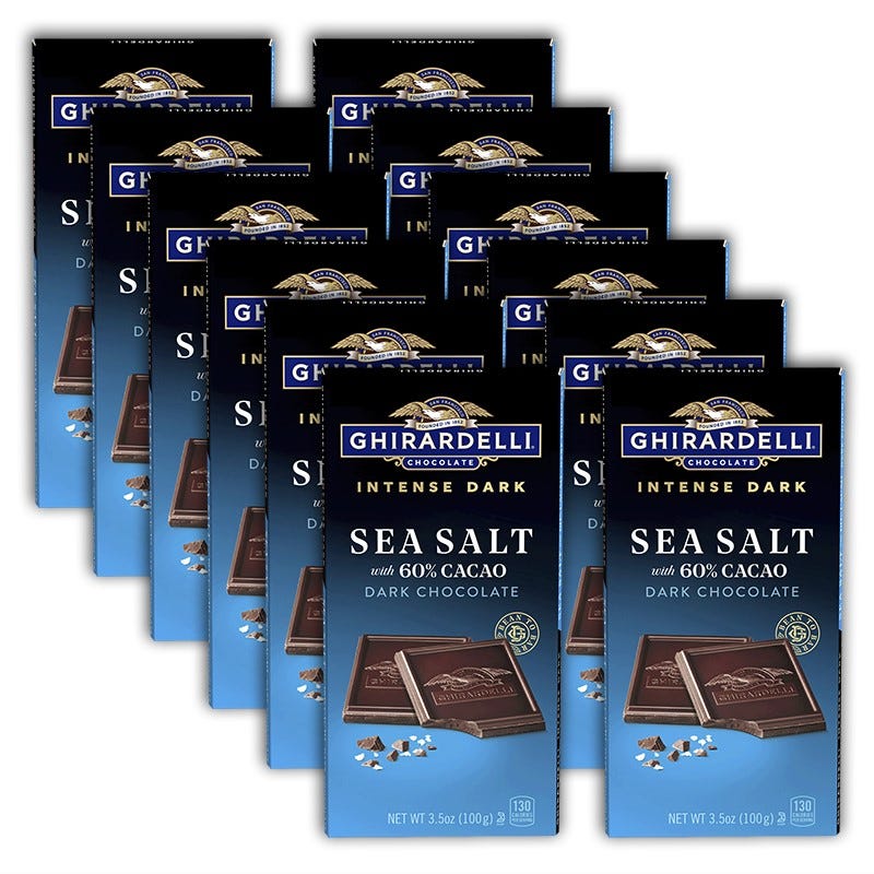 Alternative view of Intense Dark Sea Salt 60% Cacao Dark Chocolate Bar (Case of 12)
