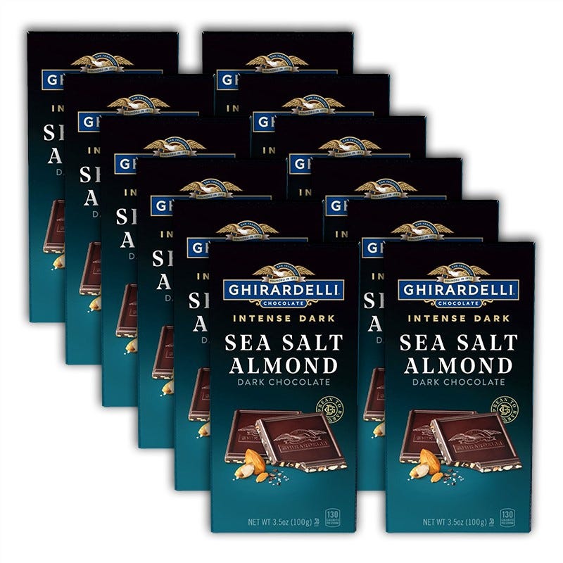 Alternative view of Intense Dark Sea Salt Almond Dark Chocolate Bar (Case of 12)