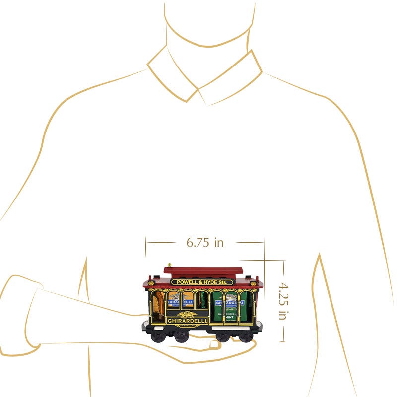 Alternative view of Wooden Ghirardelli Cable Car (14 pc)